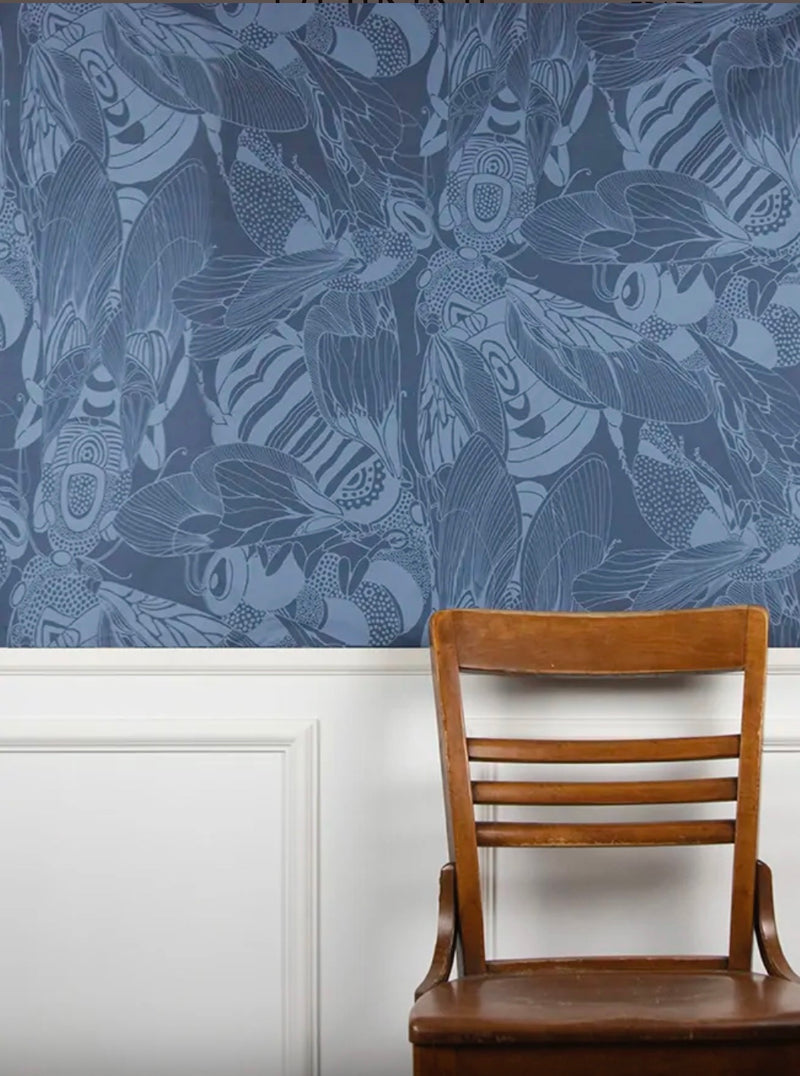 Bernini's Bees Wallpaper - Blazer Blue
