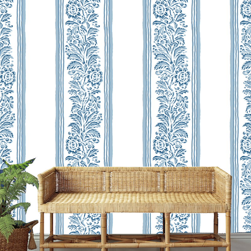 Positano Stripe Wallpaper - Blue Heaven