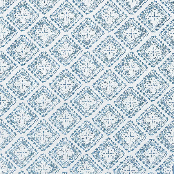 Azzar Wallpaper - Light Blue on White