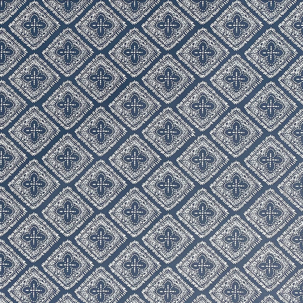 Azzar Wallpaper - Silver on Navy