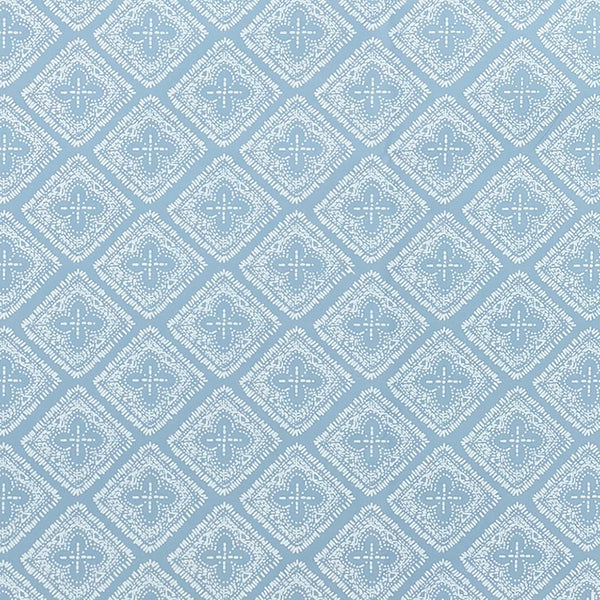 Azzar Wallpaper - White on Light Blue