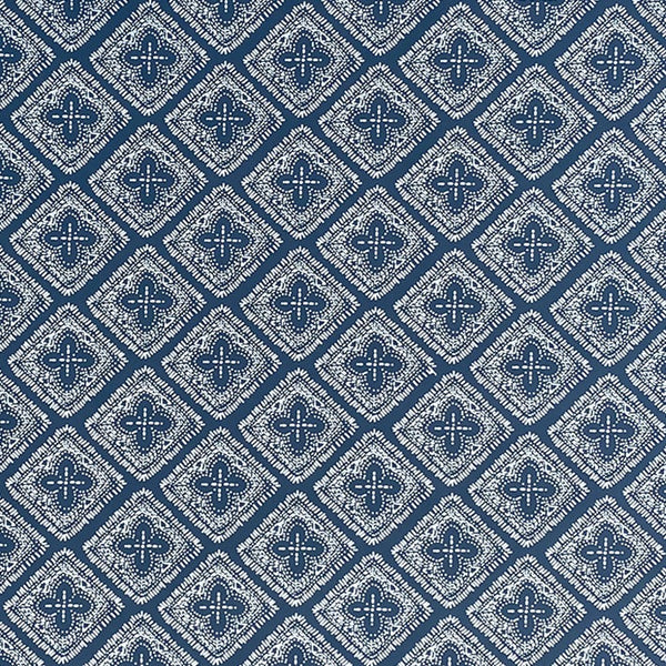 Azzar Wallpaper - White on Navy