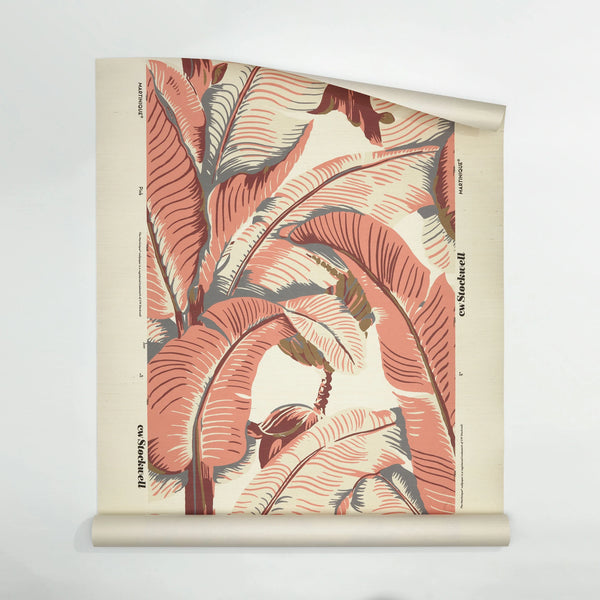 Martinique Grasscloth Wallpaper - Pink