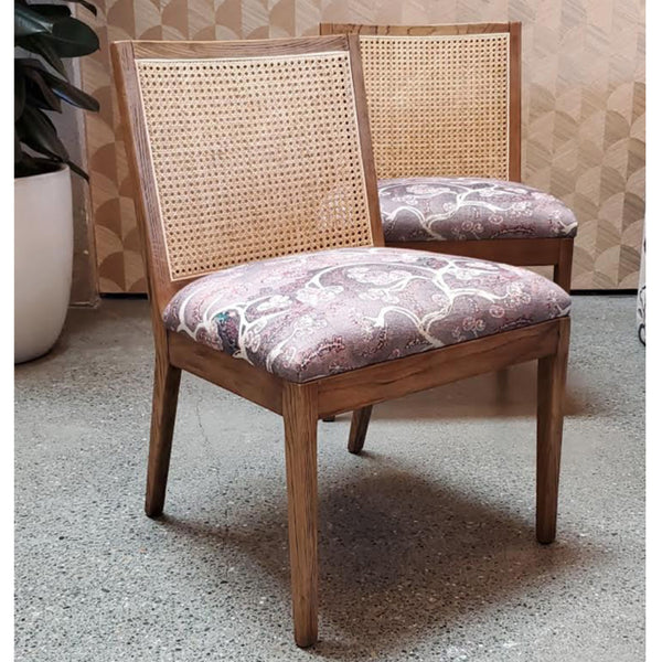 Antonia Armless Dining Chair - Toasted Nestlewood with Custom Fabric