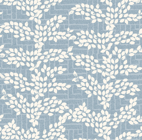 Garden Trellis Grasscloth Wallpaper - Sky