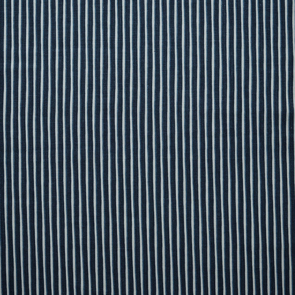 Painted Stripe Linen Textile - Indigo