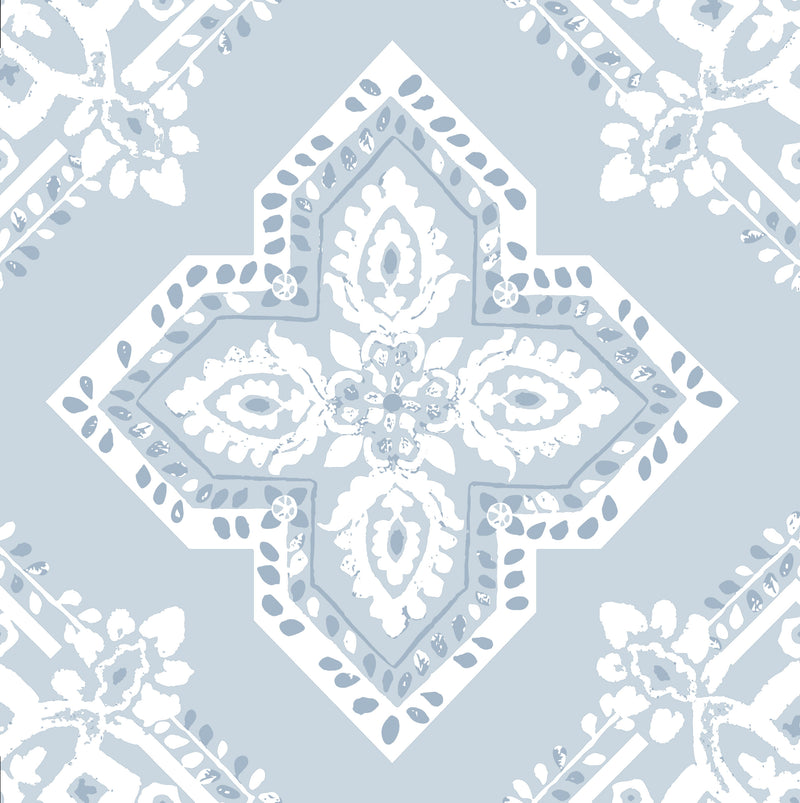 Medallion Wallpaper - Sky Blue