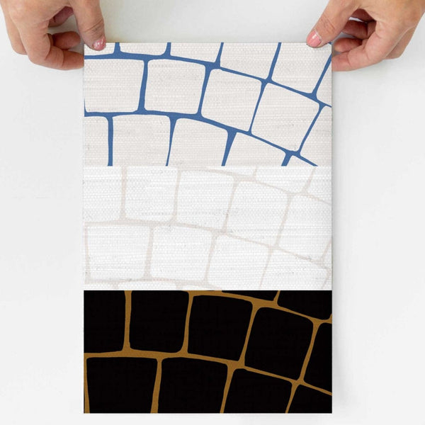 Mosaic Scallop Wallpaper - Blue