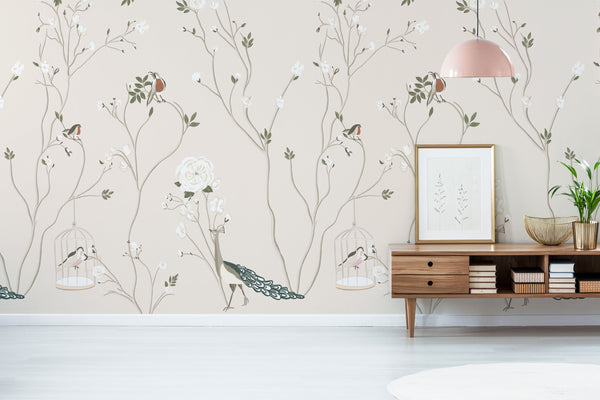 Spring Chinoiserie Wallpaper - Cream