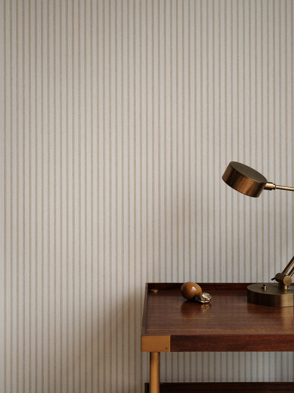 Small Polka Stripe Wallpaper - Gold