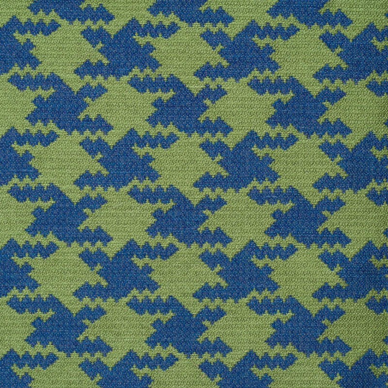 Grand Houndstooth Textile - Denim Fern