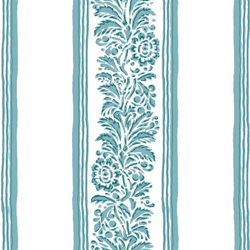 Positano Stripe Wallpaper - Turquoise